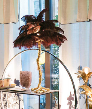 Ostrich Feather Table Lamp