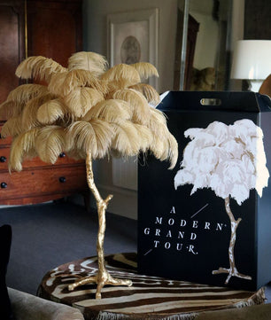 Ostrich Feather Table Lamp