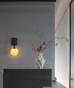 The Volterra Alabaster Orb Sconce