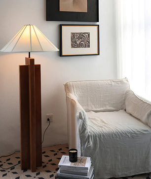 Crossbase Wood Floor Lamp
