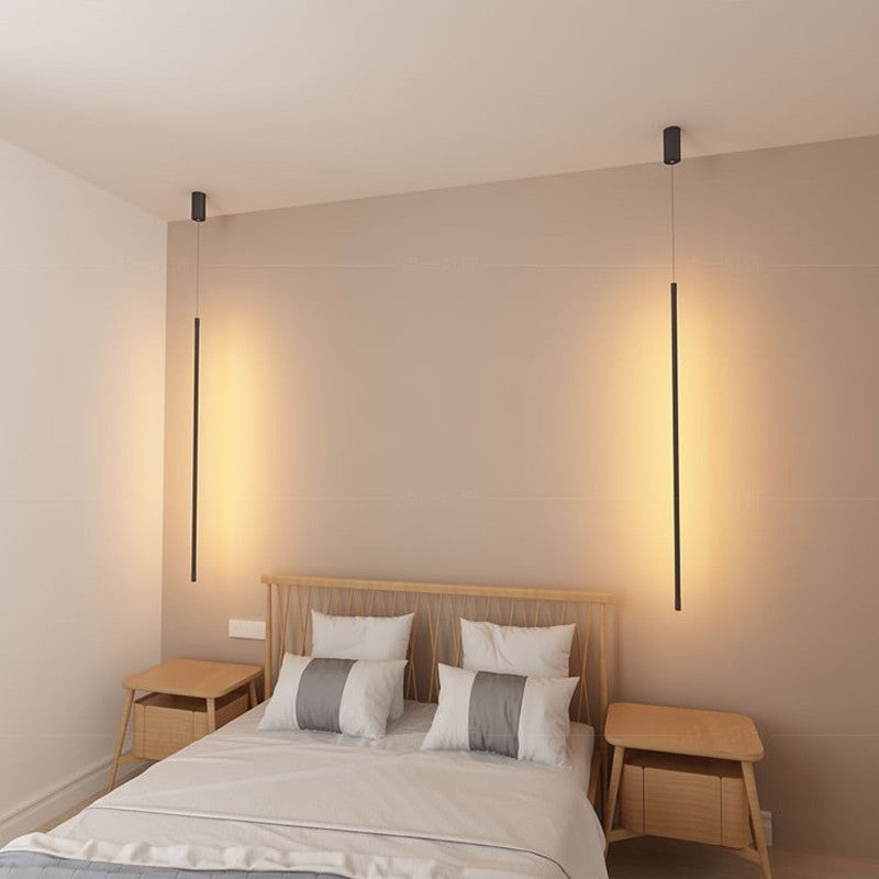 Kitchen Bedside LED Linear Black Pendant Light Fixture