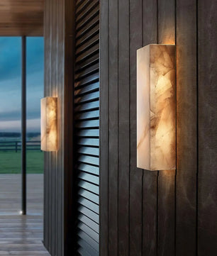 Rectangular Alabaster Wall Sconce