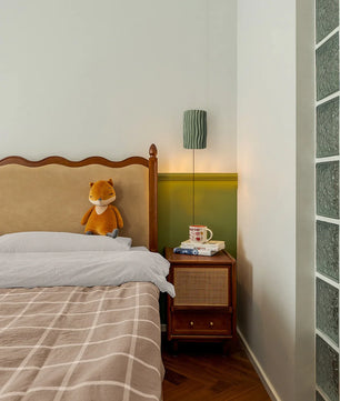 Pleated Resin Plug In Wall Lamp