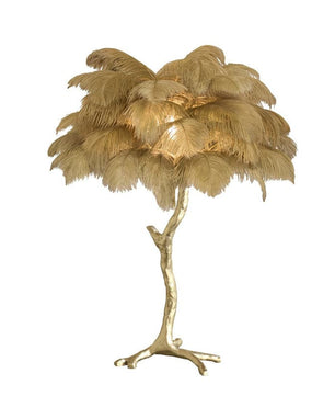 Ostrich Feather Table Lamp