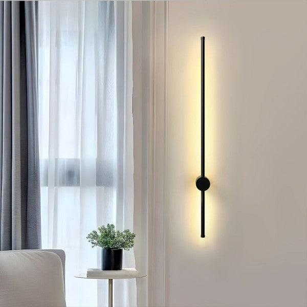 مصباح حائط LED خطي صناعي أسود قابل للتعتيم S76