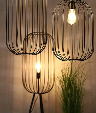 Stripe Cage Floor Lamp