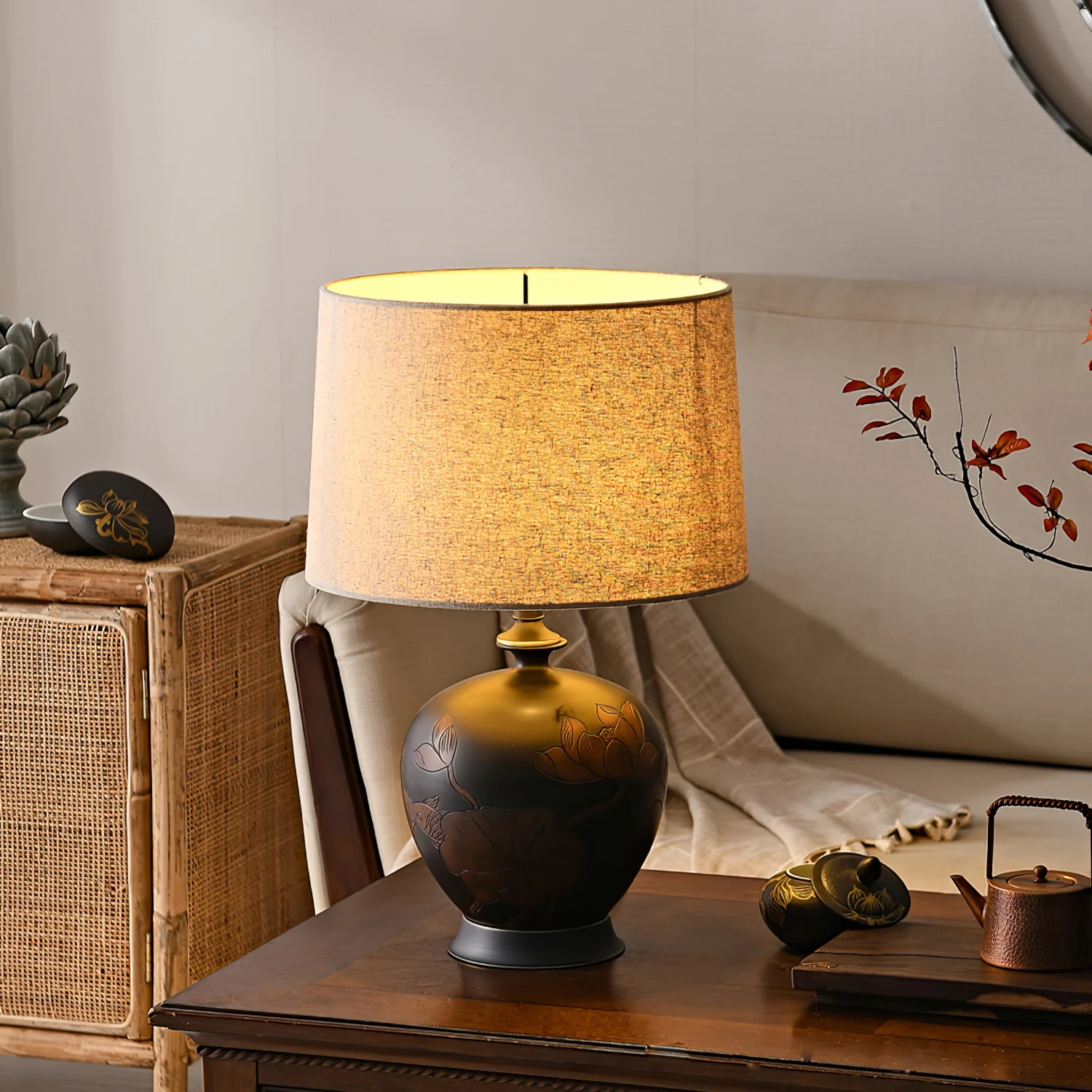 Zen-Style Ceramic Lamp