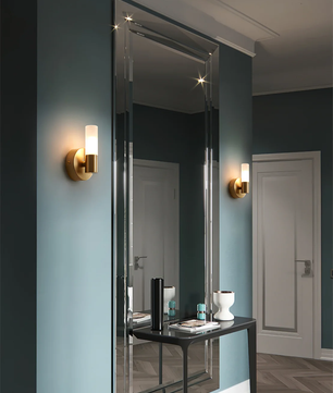 Twin Cylinder Brass Wall Sconce