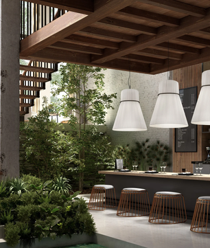 Pleated Linen Hourglass Pendant Light