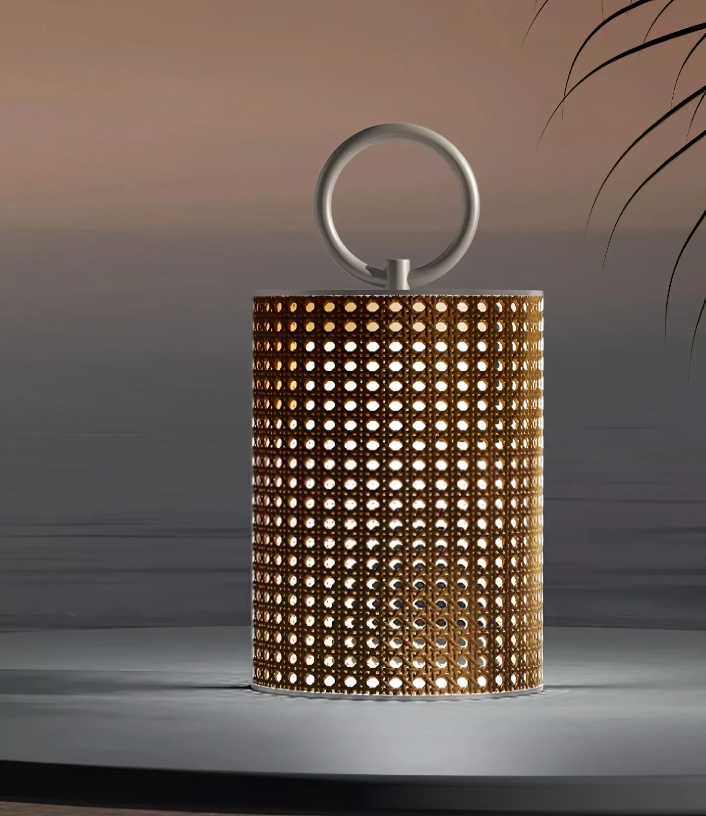 Outdoor Portable Rattan Solar Lamp