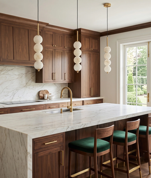 Alabaster Bead Pendant Light
