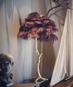 Ostrich Feather Table Lamp