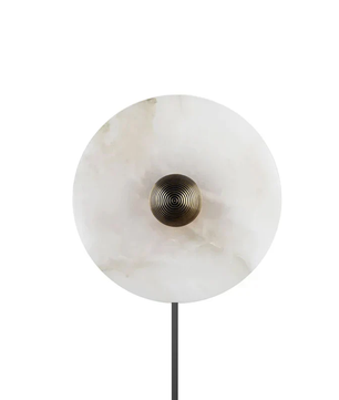 Plug In Alabaster Disc Wall Sconce