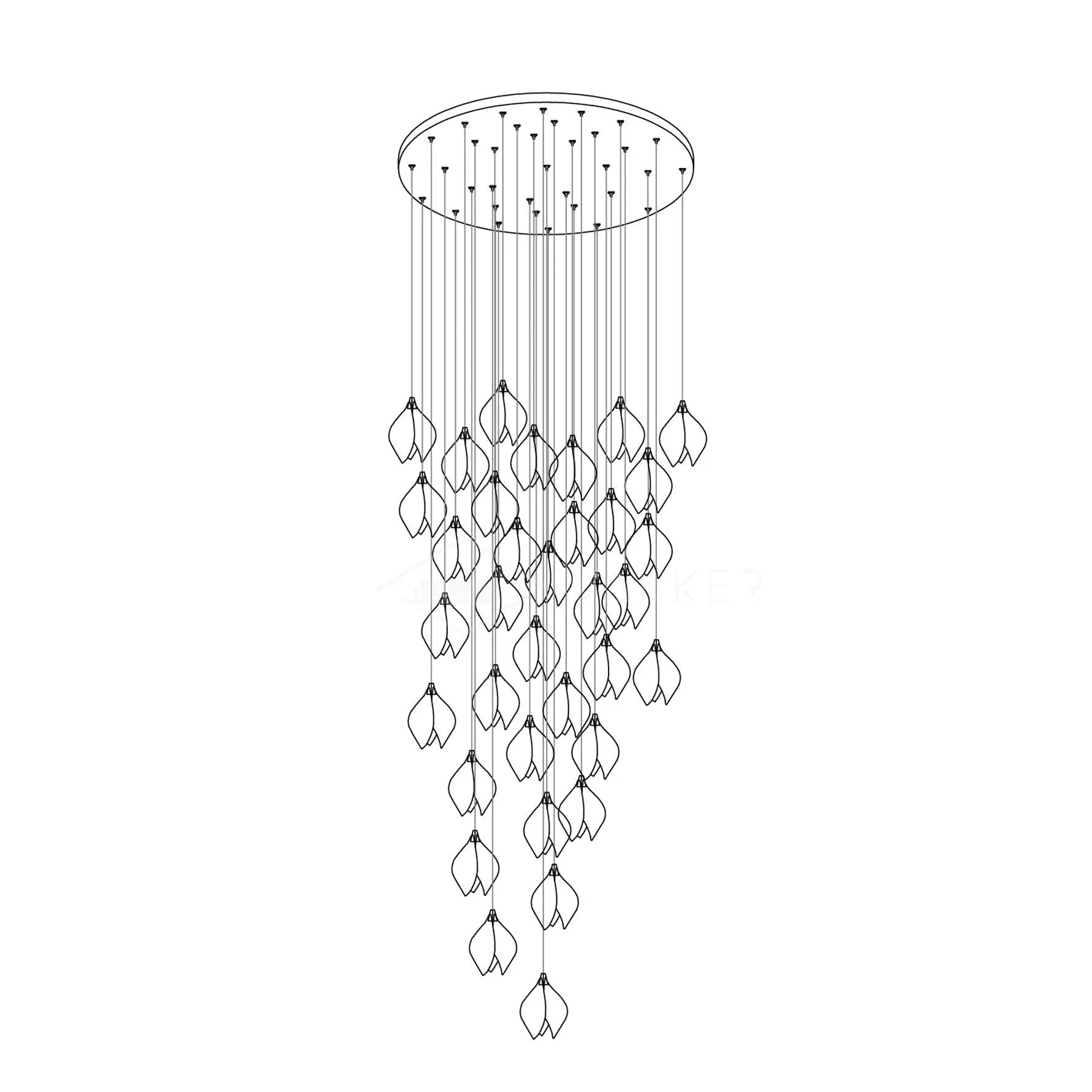 Ceramic Flower Chandelier