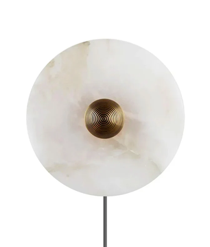 Plug In Alabaster Disc Wall Sconce