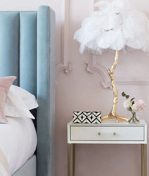 Ostrich Feather Table Lamp