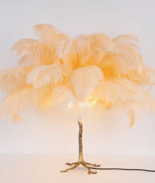 Ostrich Feather Table Lamp