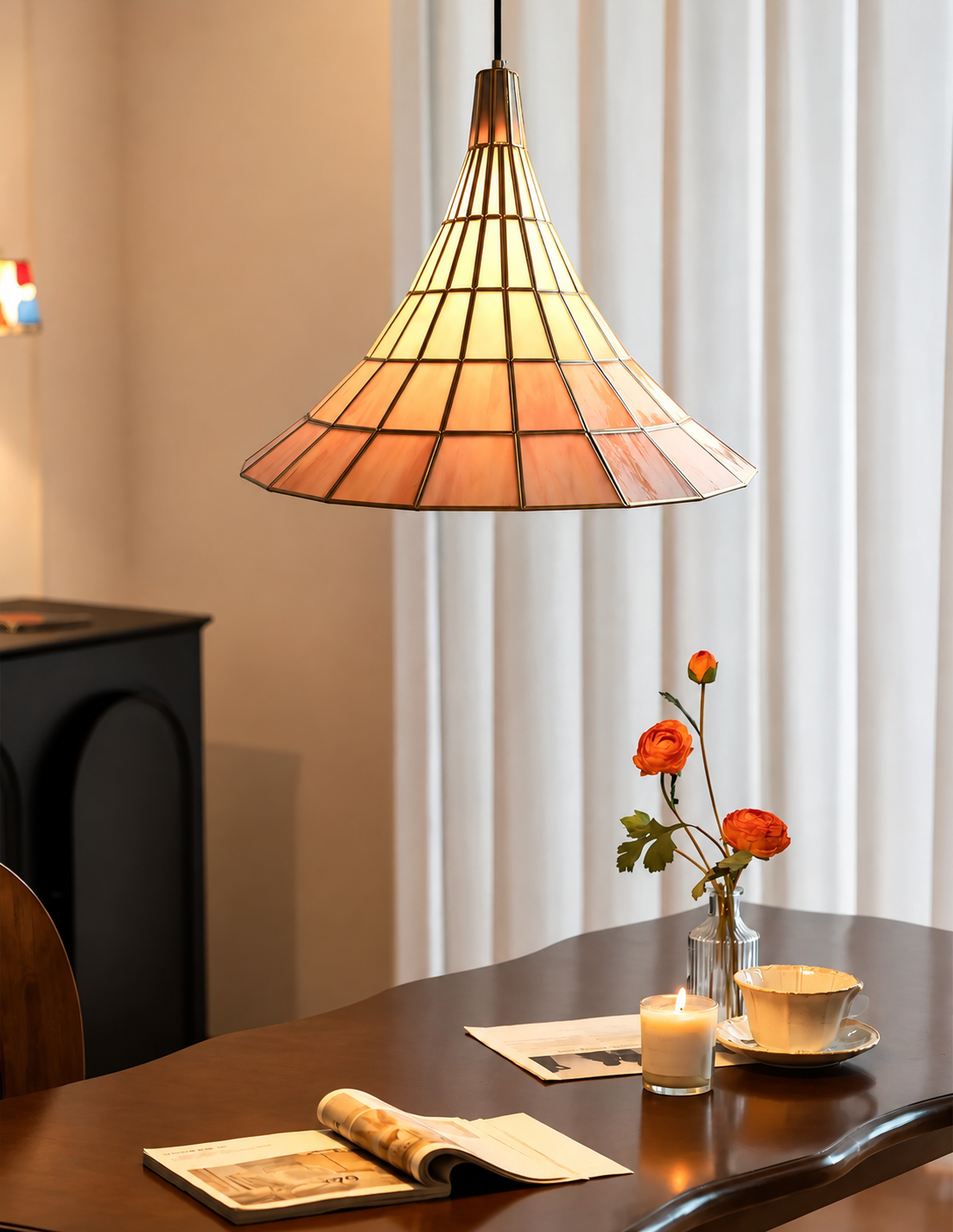 Campana Brass & Glass Pendant