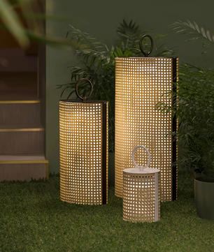 Outdoor Portable Rattan Solar Lamp