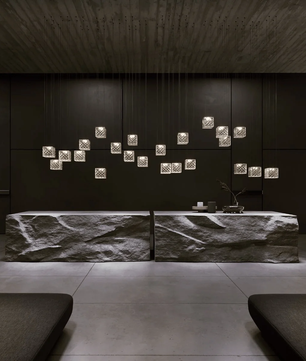 Square Multi Crystal Light Pendant Chandelier