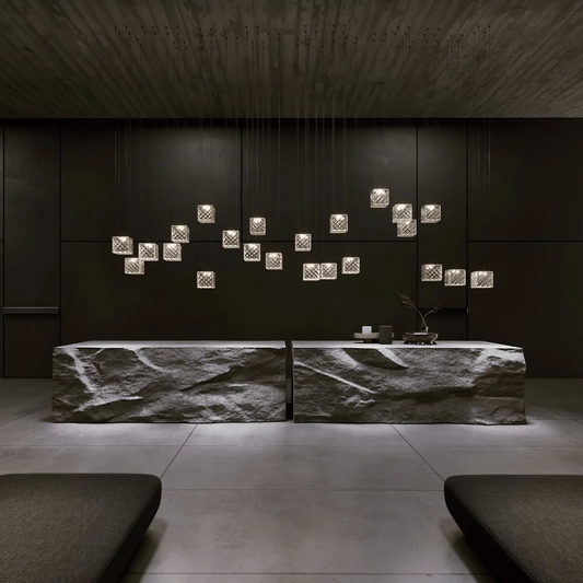 Square Multi Crystal Light Pendant Chandelier