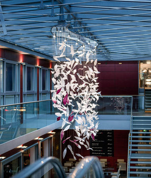 Flying Glass Feather Chandelier