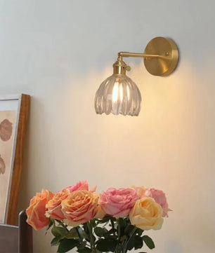 مصباح حائطي على شكل زهرة توليب زجاجية عتيقة S120