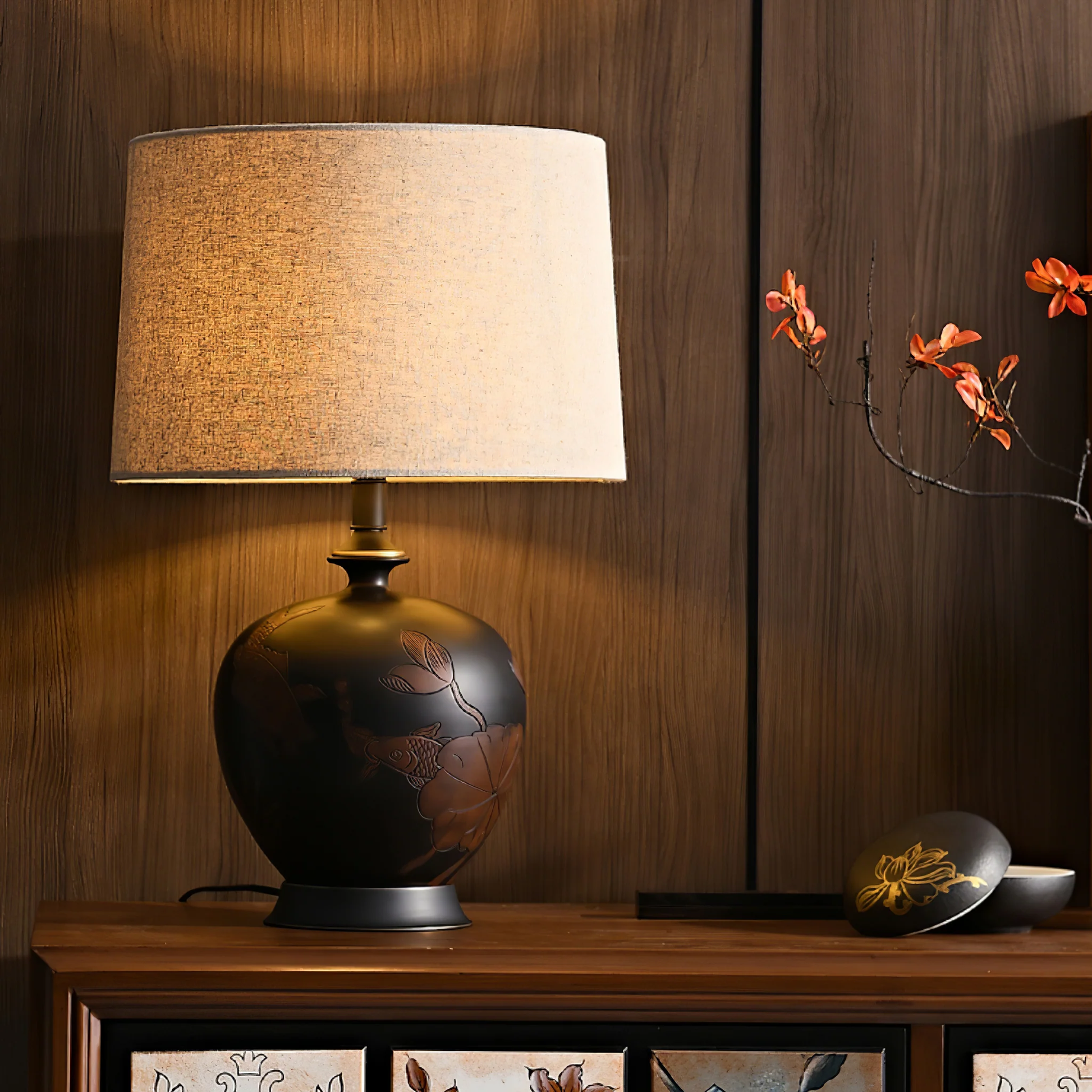 Zen-Style Ceramic Lamp