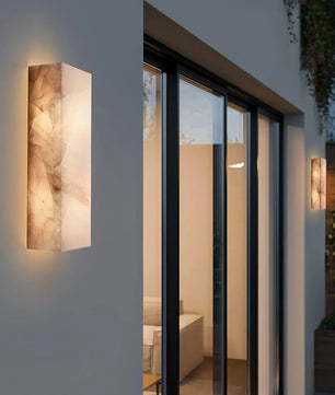 Rectangular Alabaster Wall Sconce