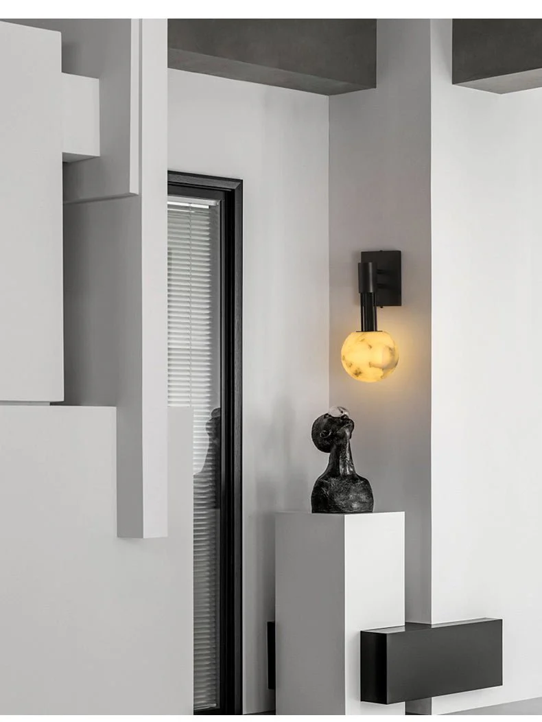 The Volterra Alabaster Orb Sconce