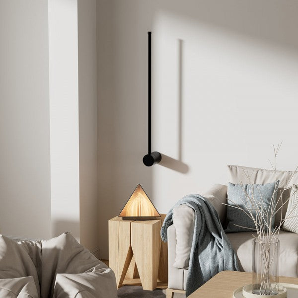 مصباح حائط LED خطي صناعي أسود قابل للتعتيم S76