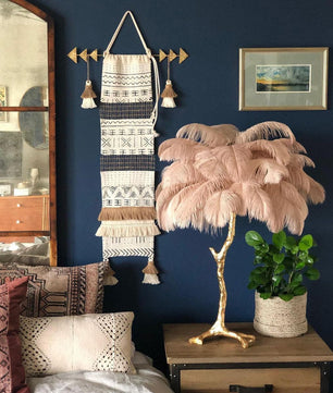 Ostrich Feather Table Lamp