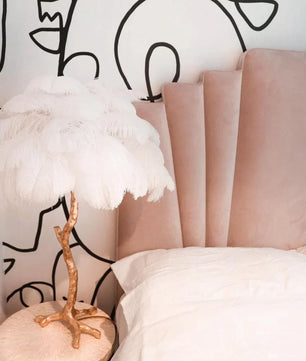 Ostrich Feather Table Lamp