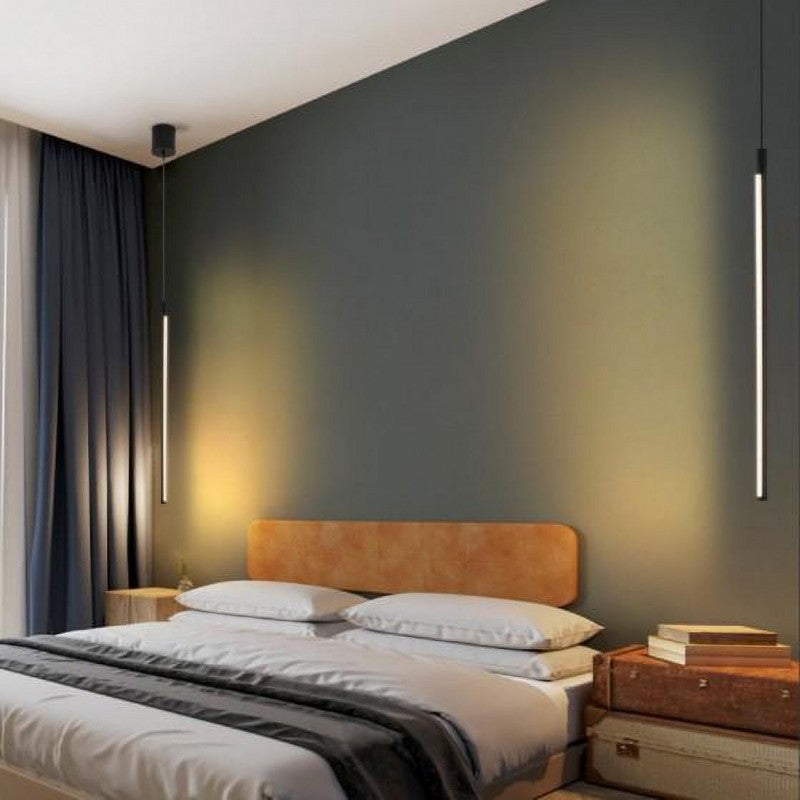 Kitchen Bedside LED Linear Black Pendant Light Fixture