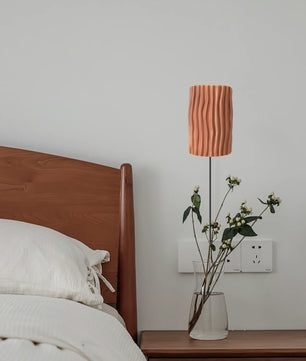 Pleated Resin Plug In Wall Lamp