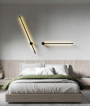 مصباح حائط LED خطي صناعي أسود قابل للتعتيم S76