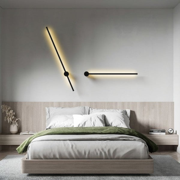 مصباح حائط LED خطي صناعي أسود قابل للتعتيم S76