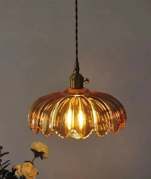 Retro Petal Glass Pendant Light S98