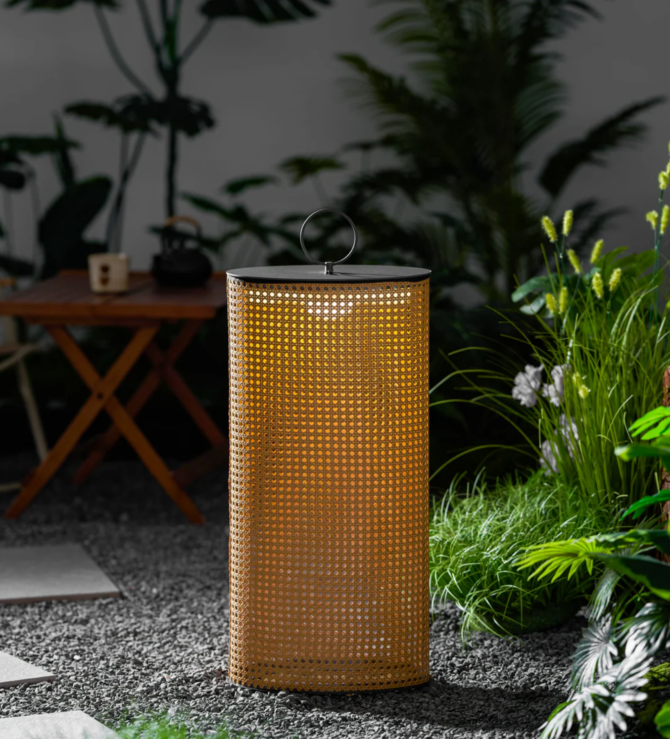 Outdoor Portable Rattan Solar Lamp