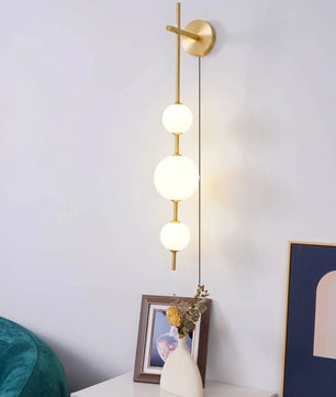 Vertical Globe Plug In Wall Lamp