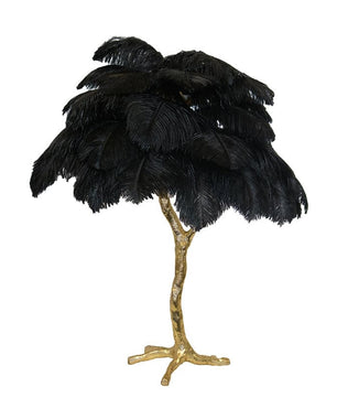 Ostrich Feather Table Lamp