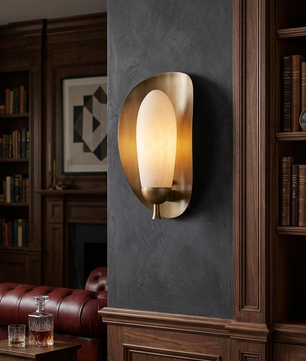 Lunette Alabaster Wall Sconce