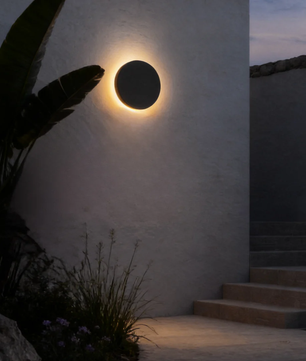 Plenilunio Full-Moon Backlit Outdoor Wall Light