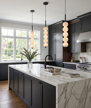 Alabaster Bead Pendant Light
