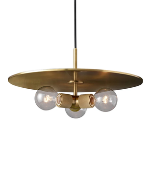 Brass & Clear Glass Pendant Light