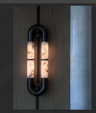 The Volterra Dual-Crescent Alabaster Sconce