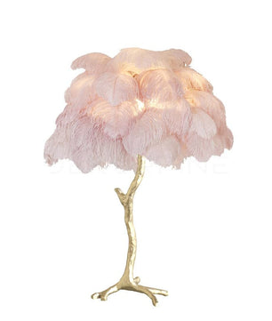 Ostrich Feather Table Lamp