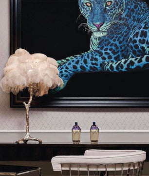 Ostrich Feather Table Lamp