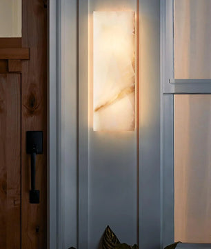 Rectangular Alabaster Wall Sconce