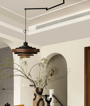 Layered Disc Swing Arm Pendant Light